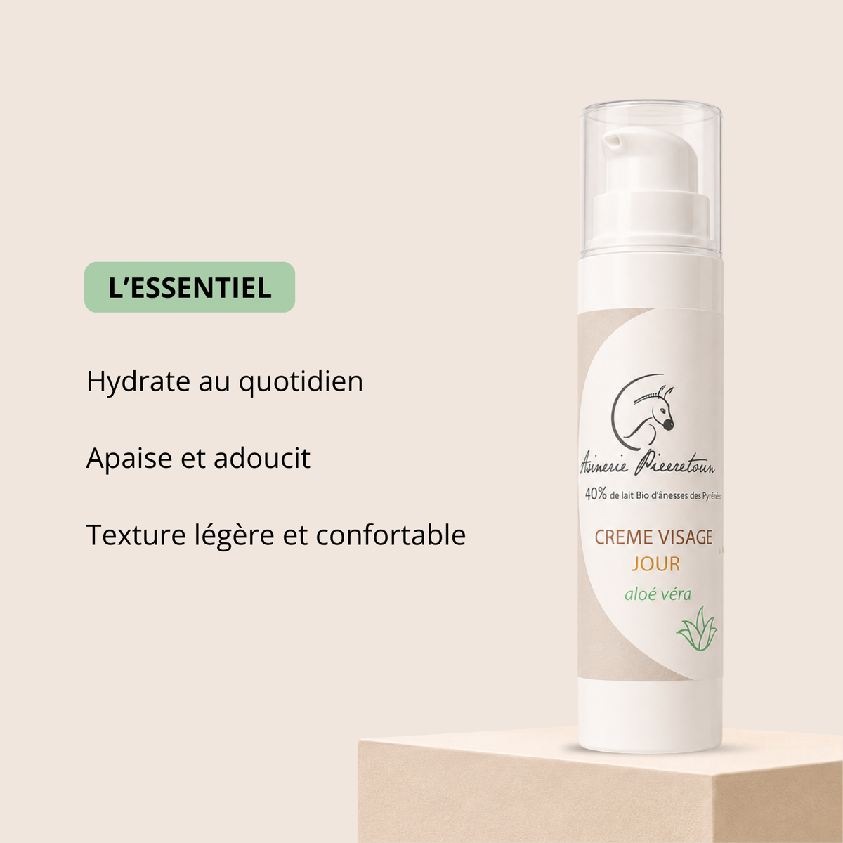 Crème visage Jour au lait d’ânesse - Aloe vera