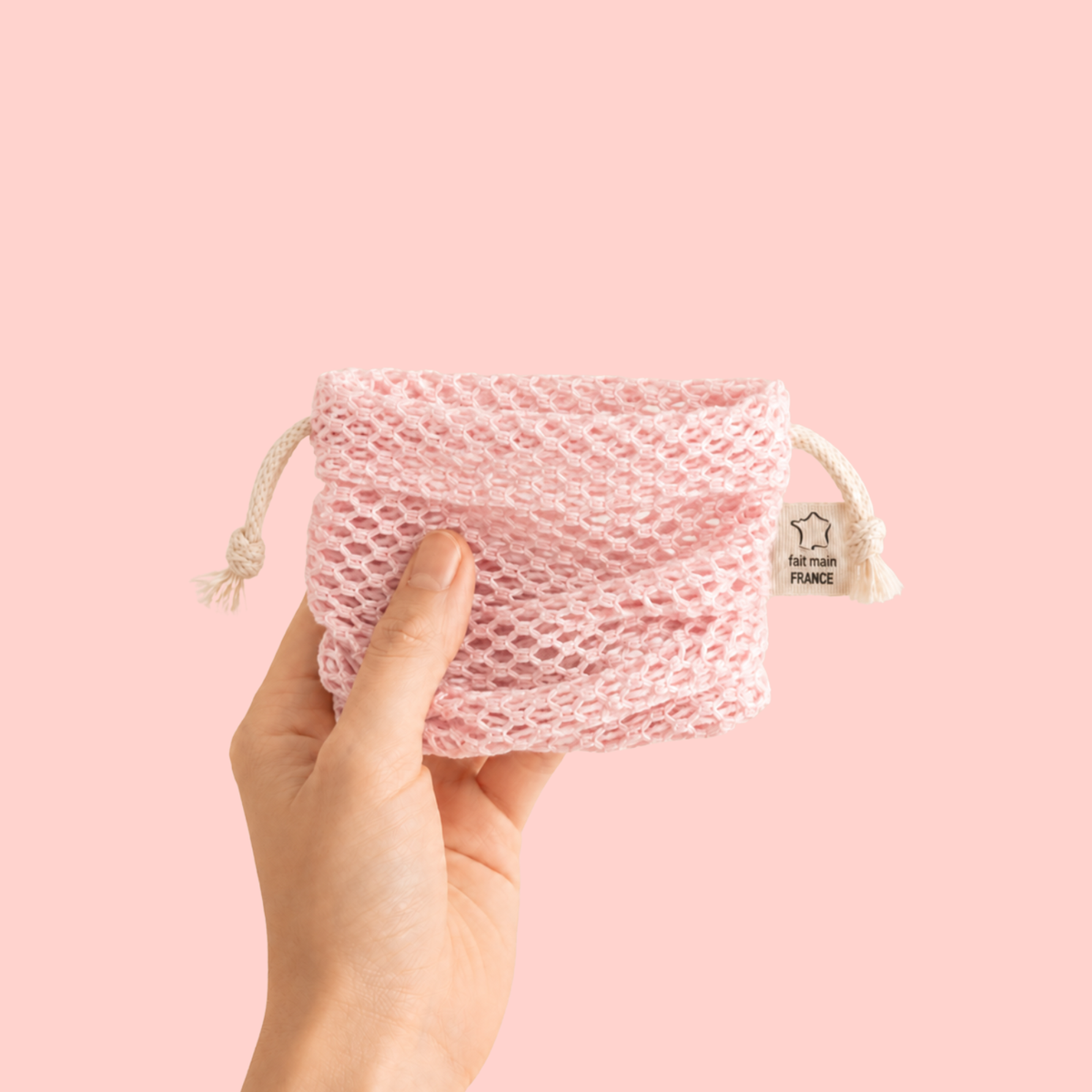Pochette à savon filet en coton bio - 3 coloris