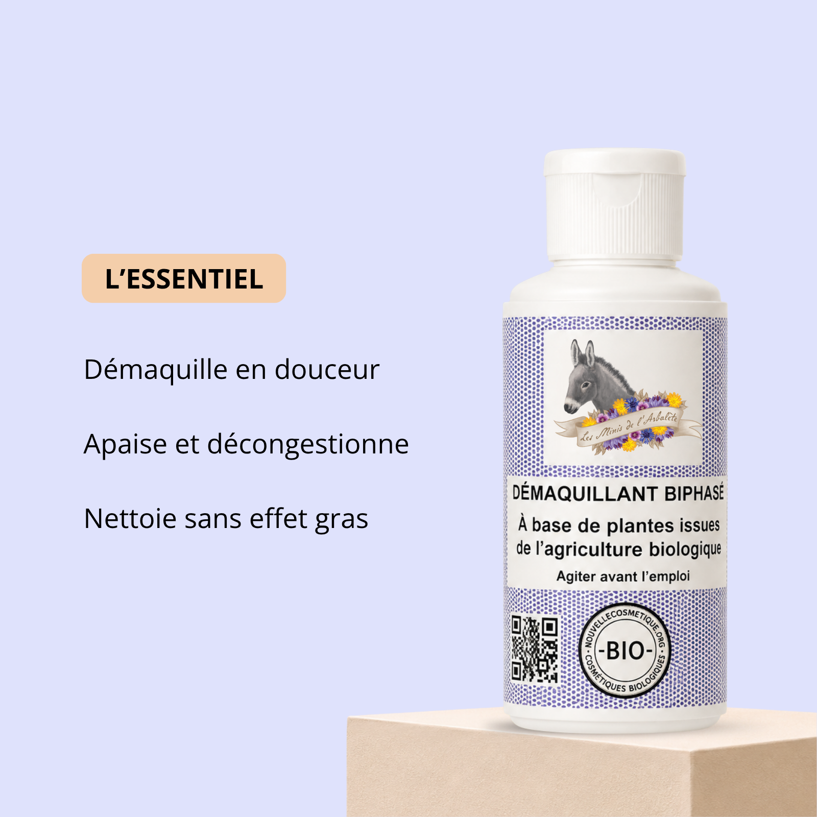 Démaquillant biphasé bio au bleuet