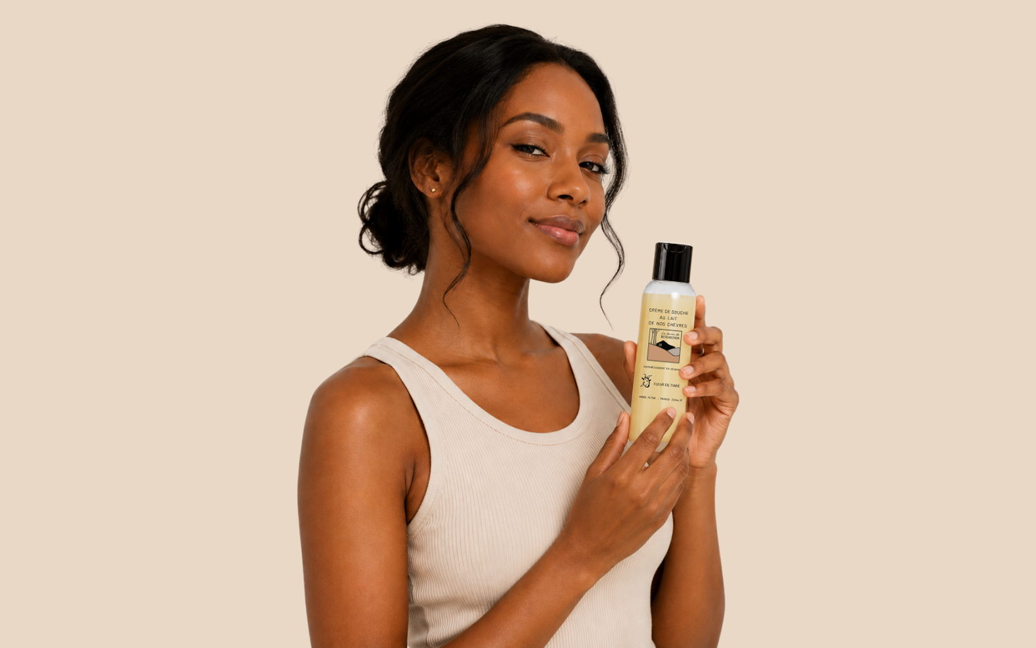 Crème de douche au lait de chèvre – Fleur de tiaré